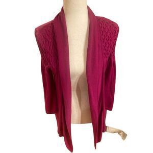 August Silk Fuchsia Puckered Cardigan